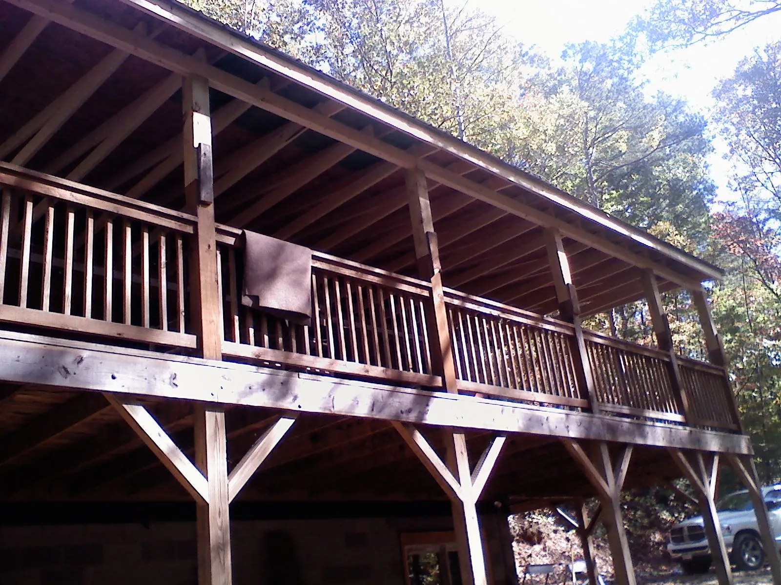 Timber framing under a new elevated porch and deck — Roof Leak Repair in Amite by Roofing Brothers